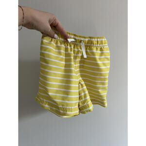 Hanna Andersson Yellow/White Striped Boys Swim Trunks, Size 100 (4)